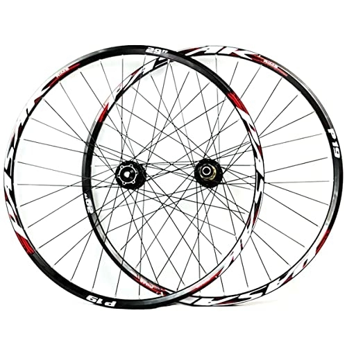 Mountain Bike Wheel : 26 27.5 29 Inch Bicycle Wheelset Mountain Bike Wheel Set Aluminum Alloy Rim Disc Brake 32 Holes For 7-11 Speed (Color : Black, Size : 29 INCH)