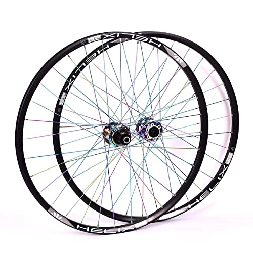 Mountain Bike Wheel : 26 27.5 29 Inch Bicycle Wheelset Mountain Bike Wheel Sets Aluminum Alloy Rim Barrel Shaft MTB Wheels Disc Brake 32H Fit 8-11 Speed (Size : 26 INCH)