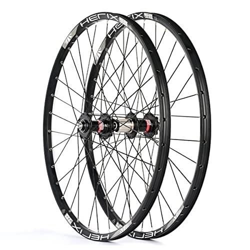 Mountain Bike Wheel : 26 / 27.5 / 29 Inch Bicycle Wheelset Mountain Cycling Wheels Aluminum Alloy Rim MTB Bike Wheel Set Disc Brake For 8-10 Speed (Color : Black, Size : 27.5INCH)