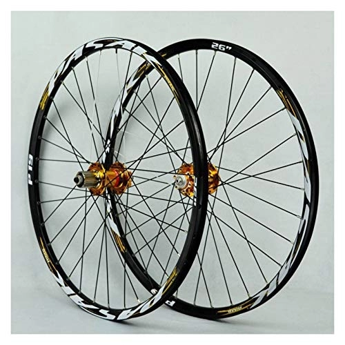 Mountain Bike Wheel : 26" / 27.5" / 29" Inch Mountain Bike Double Wall Wheelset Alloy Wheel Rim Quick Release Disc Brake 7 / 8 / 9 / 10 / 11 Speed 4 Palin Bearing Hub 32H (Color : B, Size : 27.5in)