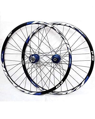 Mountain Bike Wheel : 26 / 27.5 / 29 Inch Mountain Bike Wheel Set 32 Hole Disc Brake Bicycle Front And Rear Wheels Double Wall MTB Rims Quickly Release 7-11 Speed, Blue, 29 inch