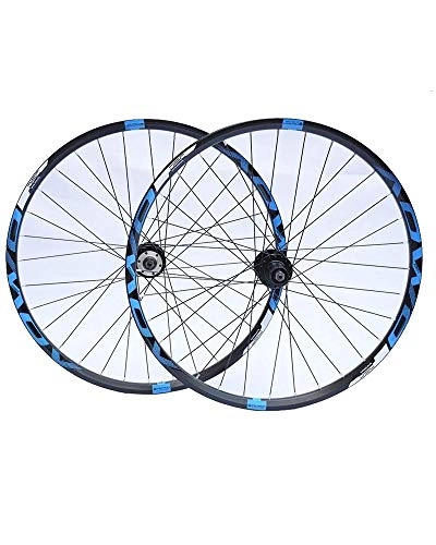 Mountain Bike Wheel : 26 / 27.5 / 29 Inch Mountain Bike Wheel Set 32 Hole Double Wall Aluminum Alloy Rim Disc Brake, For 7 8 9 10 Speed Card Hub, Blue, 27.5 inches