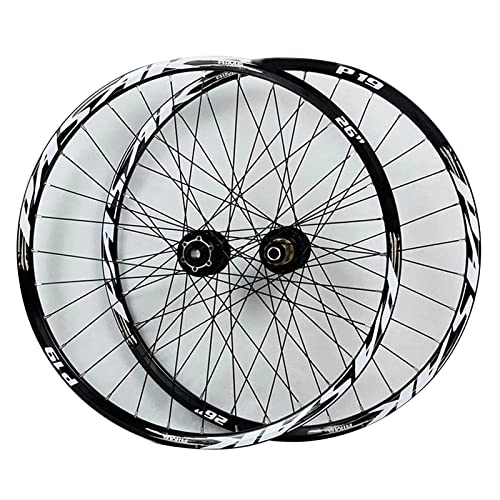 Mountain Bike Wheel : 26" / 27.5" / 29" Inch Mountain Bike Wheelset, 32H Double Layer Alloy Rim Disc Brake Freewheel Bicycle Wheel 7-11 Speed Wheel