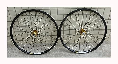 Mountain Bike Wheel : 26 / 27.5 / 29 Inch Mountain Bike Wheelset Disc Brake Sealed Bearing Hubs Support 8-11 Speed Cassette Quick Release Wheel Set Front / Rear Wheel 32H (Color : Gold, Size : 29inch)