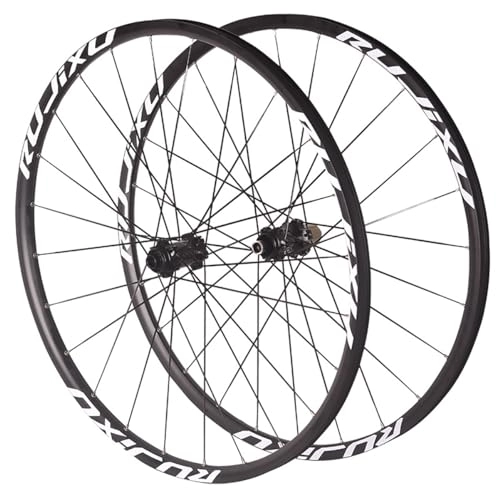 Mountain Bike Wheel : 26 / 27.5 / 29 Inch Mountain Bike Wheelset Disc Brake Thru Axle Front Wheel 15x100mm Rear Wheel 12x142mm 24H Hub For 8 / 9 / 10 / 11 Speed (Color : Svart, Size : 27.5'')