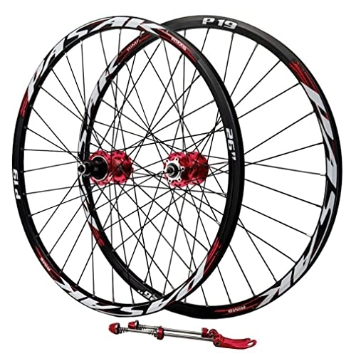 Mountain Bike Wheel : 26 27.5 29 Inch Mountain Wheelset Disc Brake Quick Release 32 Hole 11 / 12 Speed Aluminum Alloy 6-jaw XD Freehub Front Two Rear Four Bearings Bike Wheel (Color : Red, Size : 27.5inch)