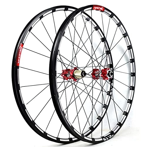Mountain Bike Wheel : 26 27.5 29 Inch MTB Bike Wheel Set Quick Release Mountain Bicycle Wheelset Disc Brak Aluminum Alloy Rim For 7 8 9 10 11 12 Speed 24 Holes (Size : 27.5 INCH)