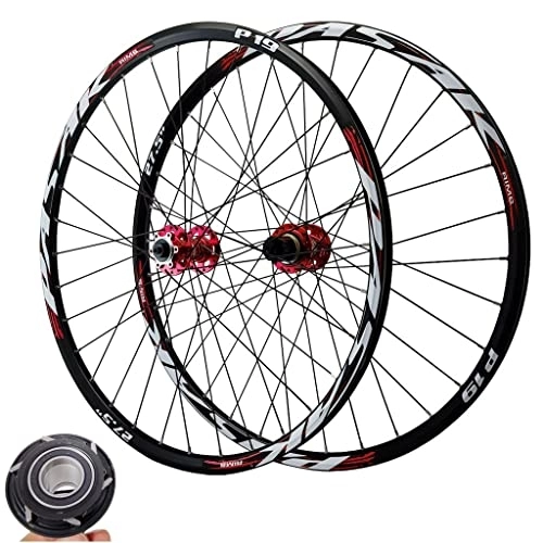 Mountain Bike Wheel : 26 / 27.5 / 29 Inch MTB Bike Wheelset, Aluminum Alloy Double Wall Rim QR 9x100mm Hybrid / Mountain Disc Brake Wheels For 7-12 Speed