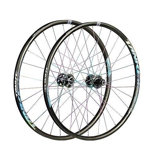 Mountain Bike Wheel : 26 27.5 29 Inch MTB Wheelset Aluminum Alloy Double Wall Rim Mountain Bike Wheel Disc Brake Quick Release 7 / 8 / 9 / 10 / 11 / 12speed Cassette 28 Holes Front And Rear Wheels (Color : Svart, Size : 29'')