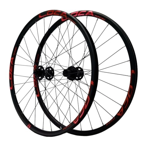 Mountain Bike Wheel : 26 / 27.5 / 29 Inch MTB Wheelset Center Lock Disc Brake Mountain Bike Wheel Quick Release Aluminum Alloy Rim Front and Rear Wheels 7 / 8 / 9 / 10 / 11 / 12 Speed Cassette 28 Holes (Color : Red, Size : 27.5'')