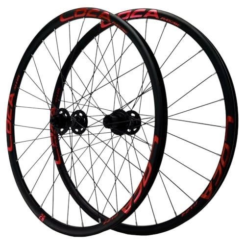 Mountain Bike Wheel : 26 / 27.5 / 29 Inch MTB Wheelset Center Lock Disc Brake Quick Release Mountain Bike Wheel Aluminum Alloy Rim 7 / 8 / 9 / 10 / 11 / 12 Speed Cassette Freewheel 28 Holes (Color : Red, Size : 29'')
