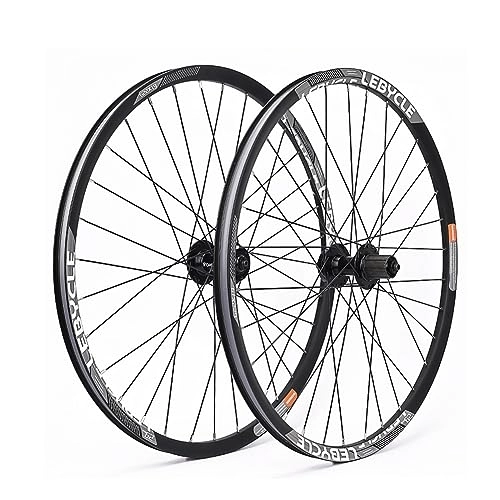 Mountain Bike Wheel : 26 / 27.5 / 29 Inch MTB Wheelset Disc Brake Quick Release Mountain Bike Wheel Aluminum Alloy Double Wall Rim 7 / 8 / 9 / 10 / 11 Speed Cassette 32 Holes Front And Rear Wheels (Color : Svart, Size : 27.5'')