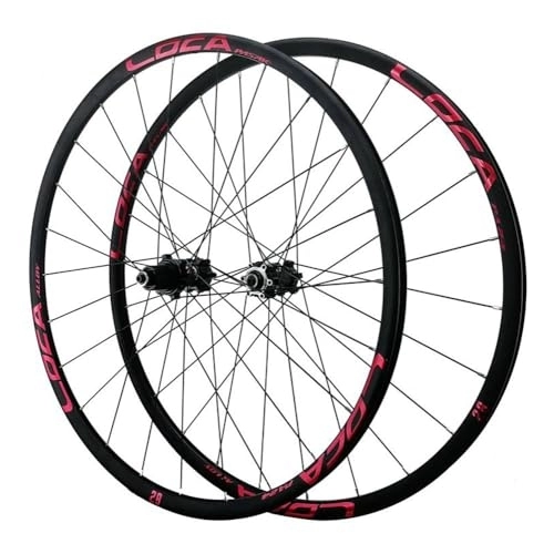 Mountain Bike Wheel : 26 / 27.5 / 29 Inch MTB Wheelset Disc Brake Quick Release Mountain Bike Wheel Aluminum Alloy Double Wall Rim Micro Spline 12 Speed 24 Holes (Color : Red, Size : 26'')