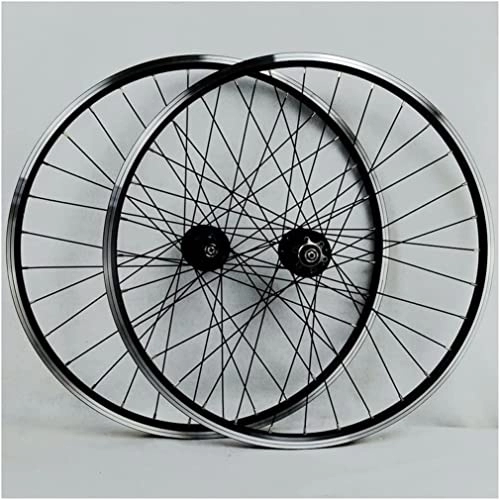 Mountain Bike Wheel : 26 / 27.5 / 29 Inch V-brake Mountain Bike Wheels, Quick Disassembly With 32 Holes, Suitable For 7 / 18 / 9 / 10 / 11 Speeds Wheelsets (Color : Schwarz, Size : 26 inch)