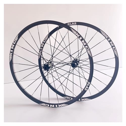 Mountain Bike Wheel : 26 / 27.5 / 29" Mountain Bike Wheelset Aluminum Alloy Rims Thru Axle Disc Brake Front And Rear Wheels 24H Straight Pull Hub For 8 9 10 11 Speed (Color : Svart, Size : 29'')
