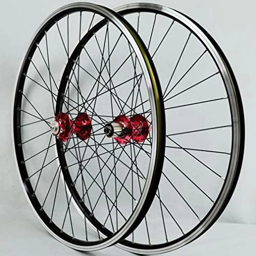 Mountain Bike Wheel : 26" 27.5" 29" Mountain Bike Wheelset Disc Brake C / V Brake Bicycle Rim MTB Wheels QR Quick Release Cassette Hub 32H For 7 / 8 / 9 / 10 / 11 / 12 Speed 2200g（26'' U.S. Fast Delivery） (Color : Red, Size : 29'')