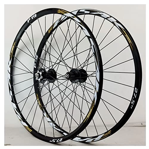 Mountain Bike Wheel : 26 / 27.5 / 29'' MTB Wheelset Sealed Bearing Quick Release Mountain Bike Wheel Alloy Disc Brake 7-11 Speed Cassette Double Wall 32H Rim Bike Wheel Set (Color : Gold, Size : 29'')
