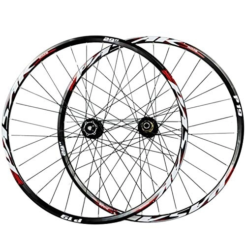 Mountain Bike Wheel : 26 / 27.5 / 29" Rear Wheel Bicycle, Front 2 Rear 4 Bearings Disc Brakes 7 / 8 / 9 / 10 / 11 Speed Mountain Bike Quick Release Wheel (Color : Black hub, Size : 29inch)