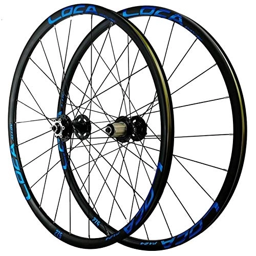Mountain Bike Wheel : 26 / 27.5 / 29in Cycling Wheels, Bicycle Wheelset Mountain Bike First 2 / last 4 Bearings Disc Brake 7 / 8 / 9 / 10 / 11 / 12 Speed Outdoor (Color : Blue, Size : 29in)