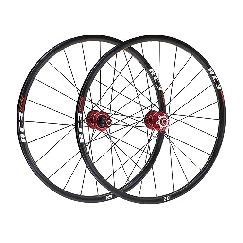 Mountain Bike Wheel : 26 / 27.5 / 29In Mountain Bike Wheelset Quick Release Disc Brake MTB Wheel 120 Clicks 24H Carbon Fiber Hub Fit 9-11 Speed Cassette (Color : Red, Size : 27.5'')