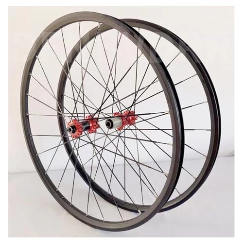 Mountain Bike Wheel : 26 / 27.5 / 29in MTB Wheelset Aluminum Alloy Rim Disc Brake Quick Release Front Rear Mountain Bike Wheels 24 Holes Hub For 8 / 9 / 10 / 11speed (Color : Red, Size : 29in)