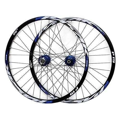Mountain Bike Wheel : 26 27.5 29in MTB Wheelset Disc Brake Mountain Bike Front And Rear Wheel Sealed Bearing Conical Hub 7 8 9 10 11 Speed Quick Release (Color : Blue, Size : 27.5in)