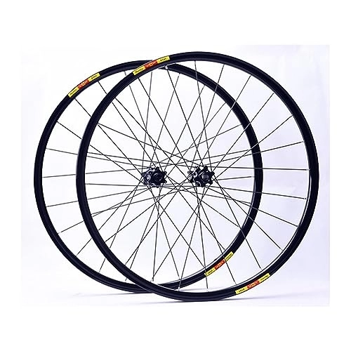 Mountain Bike Wheel : 26 / 27.5 / 29inch Mountain Bike Wheelset Thru Axle MTB Wheel Disc Brakes 24 Holes Spokes Bike Front And Rear Wheels Fit 8 / 9 / 10 / 11 Speed Cassette (Color : Svart, Size : 26'')