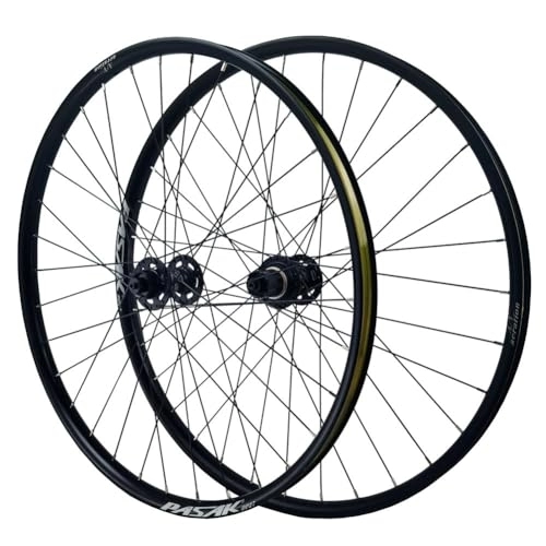 Mountain Bike Wheel : 26 / 27.5 / 29inch MTB Wheelset Center Lock Disc Brake Quick Release Mountain Bike Wheel Aluminum Alloy Rim Front And Rear Wheel 8 / 9 / 10 / 11 / 12 Speed Cassette 32 Holes (Color : Svart, Size : 26'')