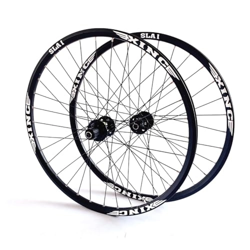 Mountain Bike Wheel : 26 / 27.5 / 29inch MTB Wheelset Disc Brake Quick Release Mountain Bike Wheels Aluminum Alloy 19mm Rim 8 / 9 / 10 / 11 Speed Cassette 32holes (Color : Svart, Size : 27.5in)