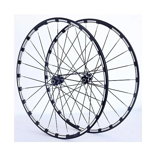 Mountain Bike Wheel : 26 27.5 29inch MTB Wheelset Milling Three Sides Aluminum Alloy Double Wall Rim Mountain Bike Wheel Disc Brake Quick Release 8 / 9 / 10 / 11speed Cassette 24 Holes (Color : Svart, Size : 29'')