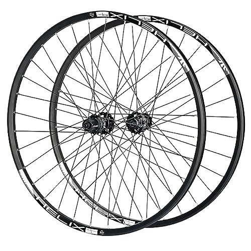 Mountain Bike Wheel : 26 27.5 29inch MTB Wheelset Ultralight Aluminum Alloy Double Wall Rim Mountain Bike Wheel Disc Brake Quick Release 8 / 9 / 10 / 11speed Cassette 32 Holes (Color : Svart, Size : 26'')