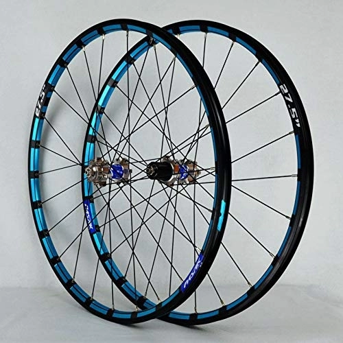 Mountain Bike Wheel : 26" 27.5" Bicycle Wheel Set Double Layer Mountain Bike Wheelset Alloy Rim Disc Brake 7 / 8 / 9 / 10 / 11 / 12 Speed 24 Hole Ultralight (Color : Titanium Hub, Size : 26inch)