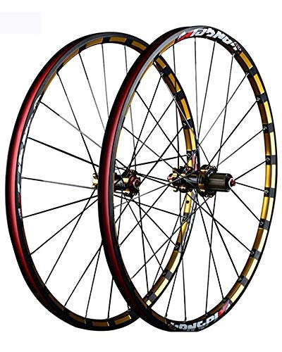 Mountain Bike Wheel : 26 / 27.5 Inch Mountain Bike Wheel Set Double-Layer Aluminum Alloy Wheels Sealed Bearing Disc Brakes 24 Holes 7-11 Speed Cassette Flywheel, Gold, 27.5 inch