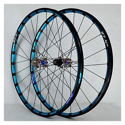 Mountain Bike Wheel : 26" / 27.5" Inch Mountain Bike Wheelset Bicycle Disc Brake 7-12 Speed Palin Bearing Quick Release with Straight Pull Hub 24 Holes (Color : B, Size : 27.5in)