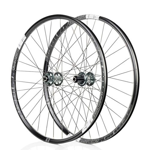 Mountain Bike Wheel : 26" / 27.5" Inch Mountain Bike Wheelset Disc Brake 6 PAWL 72 CLICK Quick Release (Color : Gray, Size : 26")