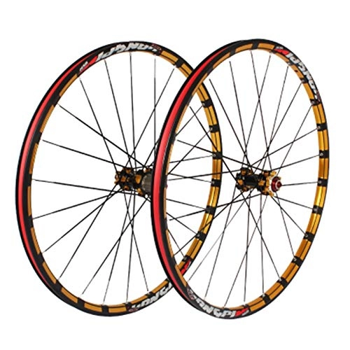 Mountain Bike Wheel : 26" / 27.5" Inch Mountain Bike Wheelset Disc Rim Brake Double Wall Quick Release Front 2 Rear 5 Palin With Straight Pull Hub 24 Holes 8 9 10 Speed (Color : A, Size : 26in)