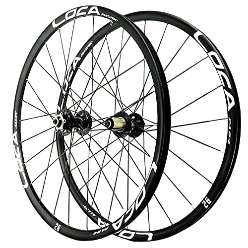 Mountain Bike Wheel : 26 / 27.5 Inch Mountain Bike Wheelset Double Wall Alloy Rims Disc Brake MTB 6 Pawls 8-12 Speed Cassette 24H Quick Release Front Rear Bike Wheels (Color : Black, Size : 27.5in)