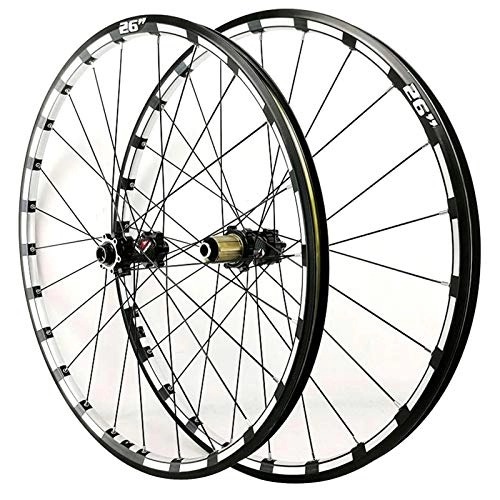Mountain Bike Wheel : 26 27.5 Inch MTB Mountain Bike Wheelset Disc Brake Bicycle Front Rear Wheel Set For 7 8 9 10 11 12 Speed Cassette 24 Hole (Color : Black Hub, Size : 27.5inch)