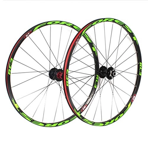 Mountain Bike Wheel : 26 27.5 Inch Wheel Mountain Bike Front And Rear Wheel Double Layer Alloy Rim Disc Brake 8 9 10 11 Speed Palin Bearing Hub Quick Release 24H (Color : D, Size : 26in)