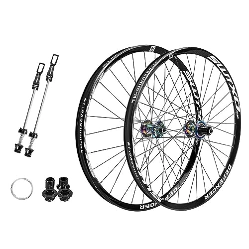 Mountain Bike Wheel : 26 / 27.5'' Mountain Bike Wheelset Aluminum Alloy Rim Quick Release / Thru Axle Disc Brake Wheels 7-12 Speed MTB / AM / XC Wheels (Color : Color, Size : 27.5IN)