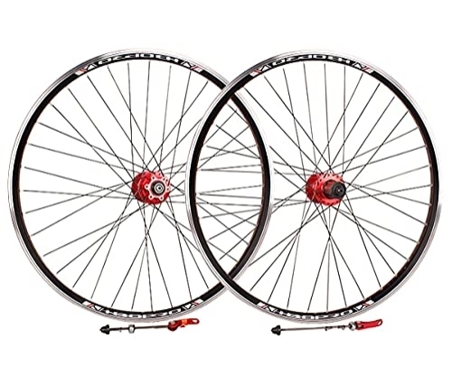 Mountain Bike Wheel : 26'' / 29" / 700c Mountain Bike Wheelset Disc Brake C / V Brake Bicycle Rim MTB QR Quick Release Wheels 32H Hub For 7 / 8 / 9 / 10 Speed Cassette (Color : Red, Size : 29inch) (Red 700C)