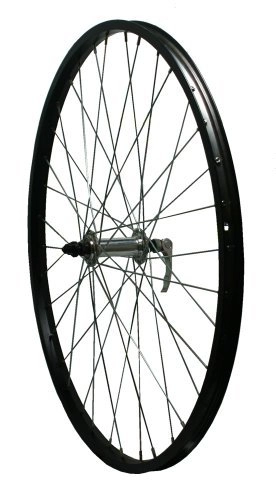 Mountain Bike Wheel : 26" Alloy Q / R Bike FRONT Wheel BLACK Rim