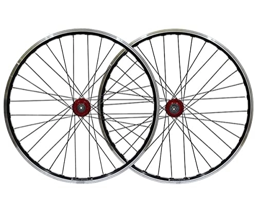 Mountain Bike Wheel : 26" Bicycle Rim V Brake Disc Brake Mountain Bike Wheelset MTB Quick Release Wheels 32H Hub for 7 / 8 / 9 / 10 Speed Cassette Stainless Steel Spokes 2163g (Color : Red, Size : 26)
