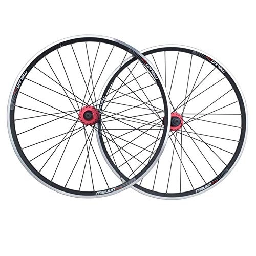 Mountain Bike Wheel : 26 Bike Wheelset, Double Wall MTB Rim Quick Release V / disc Brake Mountain Cycling Wheel 32 Hole 7 8 9 10 11 Speed (Color : Black)