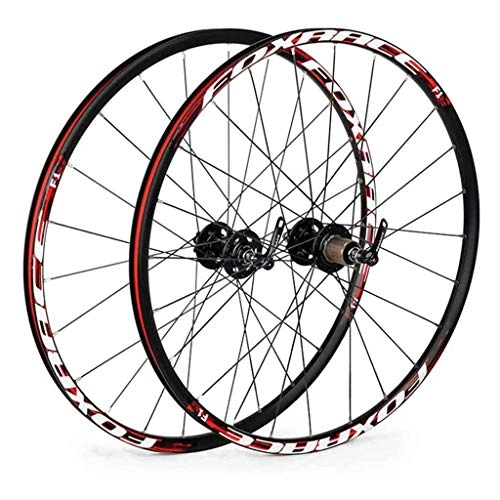 Mountain Bike Wheel : 26 in Bicycle Wheelset Hybrid Mountain Bike Wheels Double Wall MTB Rim Disc Brake Ultralight Carbon Fiber Quick Release 24H 9 / 10 / 11 Speed, A, 26