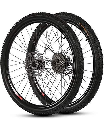 Mountain Bike Wheel : 26 Inch 21 Speed Mountain Bicycle Wheelset 700C Aluminum Alloy Double Wall Cycling Rim American Valve Disc Brake 36 Hole Quick Release Hubs Tires Wheelset, 26 inch rear wheel 24 speed