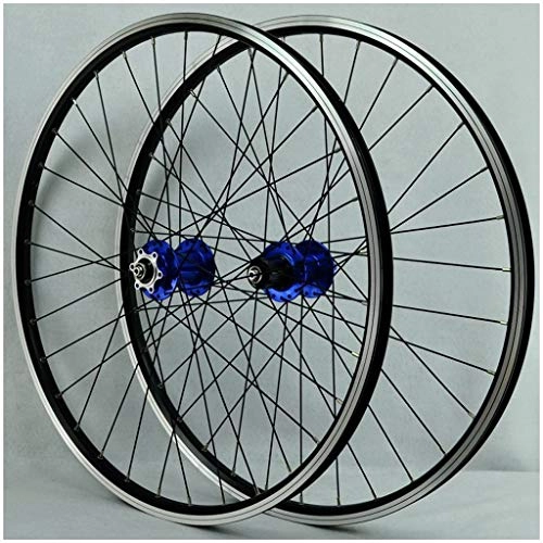 Mountain Bike Wheel : 26 Inch Bike V-Brake Wheelset, Double Wall Aluminum Alloy MTB Cycling Rim Disc Brake Quick Release 32 Hole 7 8 9 10 Speed Disc