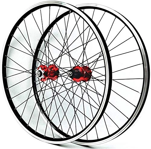 Mountain Bike Wheel : 26 inch Bike Wheelset, Bicycle Wheels Double Wall MTB Rim Mountain Cycling Quick Release Disc / V Brake 32 Hole Disc 7 8 9 10 11 Speed