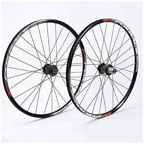 Mountain Bike Wheel : 26 Inch Mountain Bike Wheels, Double Wall Aluminum Alloy Quick Release Discbrake MTB Hybrid Wheels 24 Hole 7 / 8 / 9 / 10 Speed