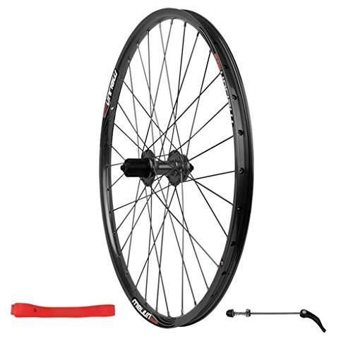 Mountain Bike Wheel : 26 Inch Mountain Bike Wheels, Double Wall MTB Rim Brake 32 Holes Disc Brake Quick Release Black Rim 7 8 9 10 Speed 135mm (Color : Black)